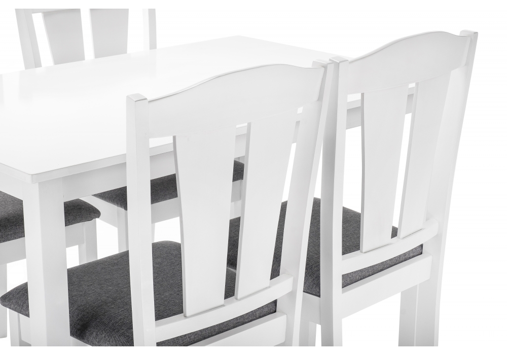 Обеденная группа Mali (стол и 4 стула) white / grey Woodville