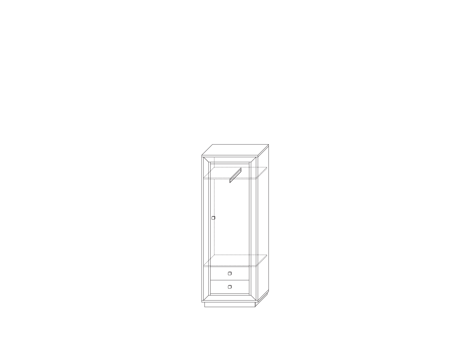 Шкаф 776 для одежды «Прато» Кураж