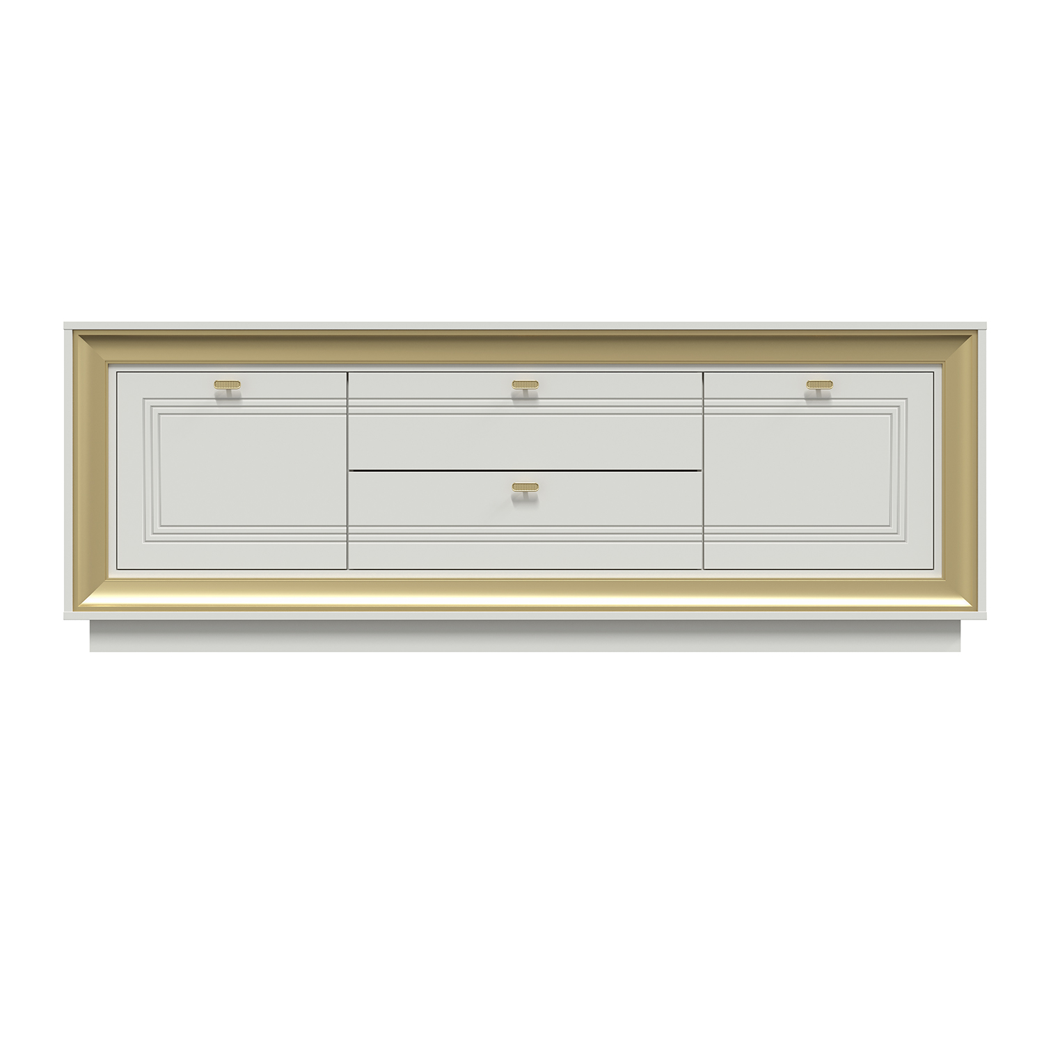 Тумба под ТВ 1800 (зефир, миндаль/золото) «Прато» Кураж