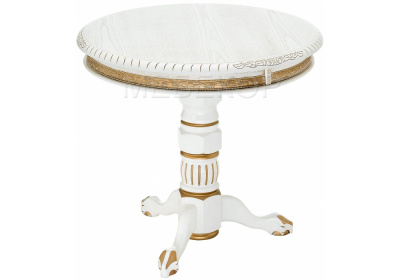 Журнальный стол Бернард молочный с золотой патиной Woodville