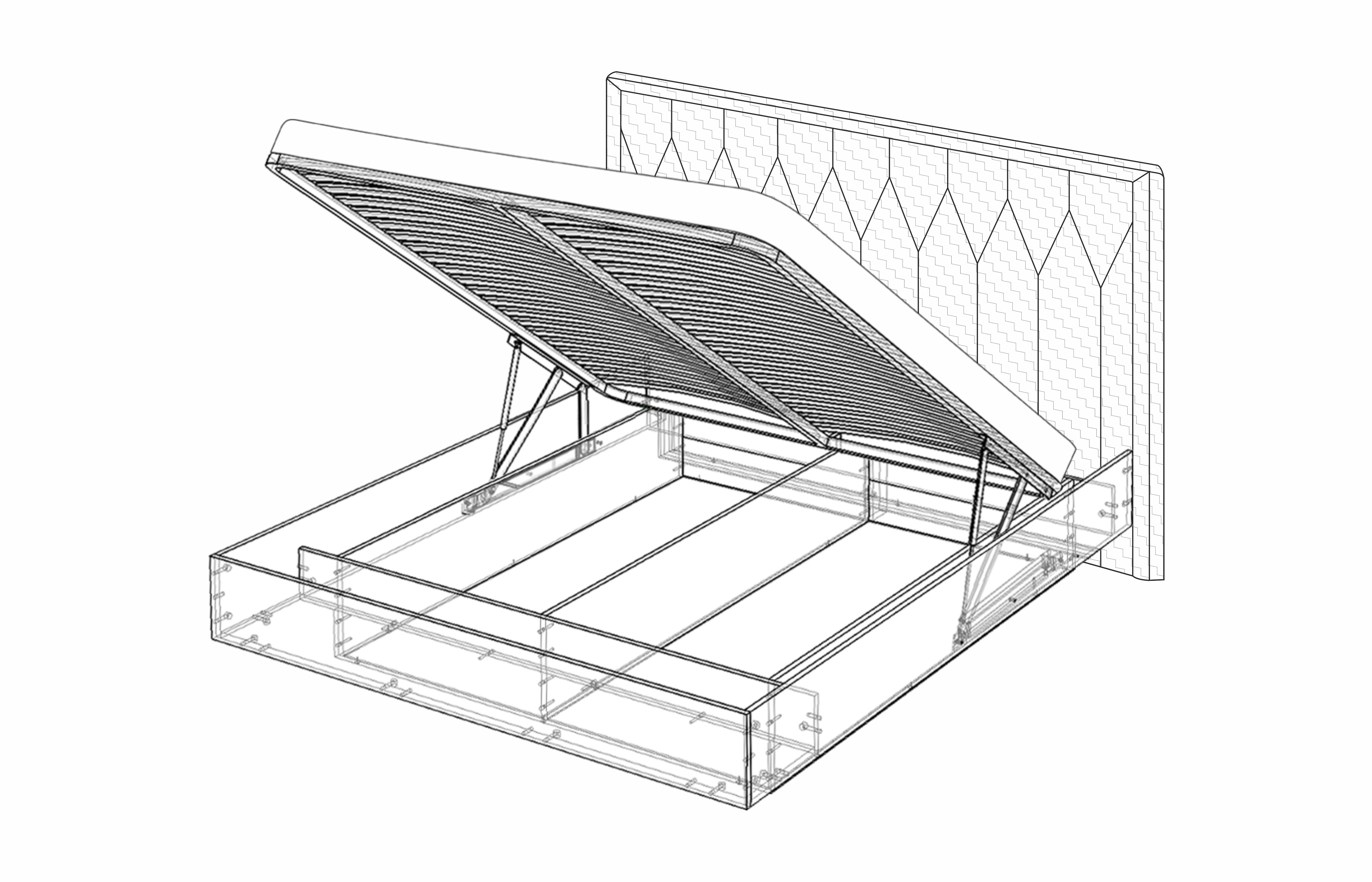 Кровать модель 10 с подъемным механизмом (сатин) Капри Кураж