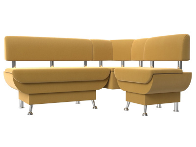 Кухонный угловой диван Альфа правый угол Желтый