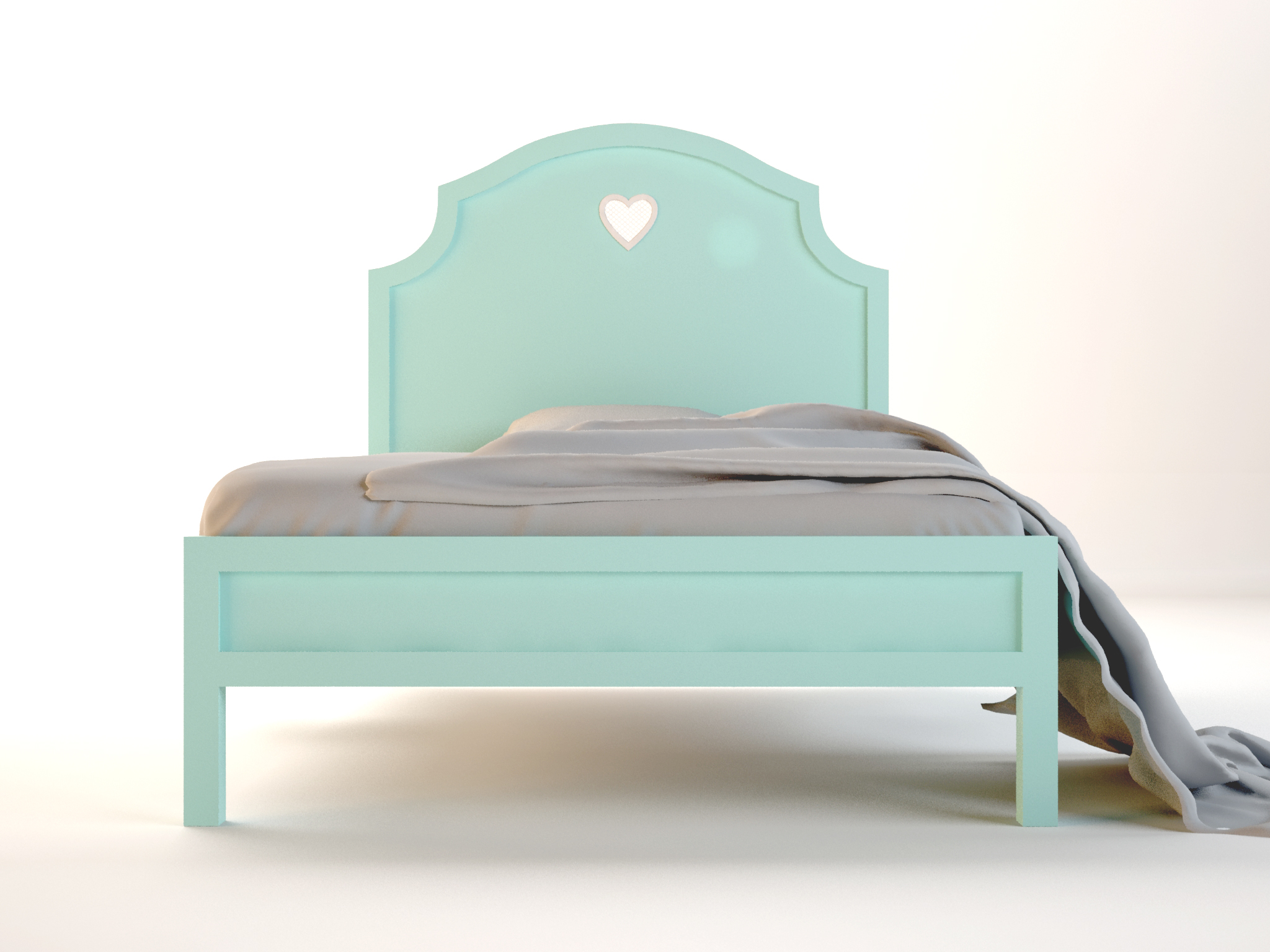 Кровать в стиле Прованс "Adelina" в мятном цвете Этажерка