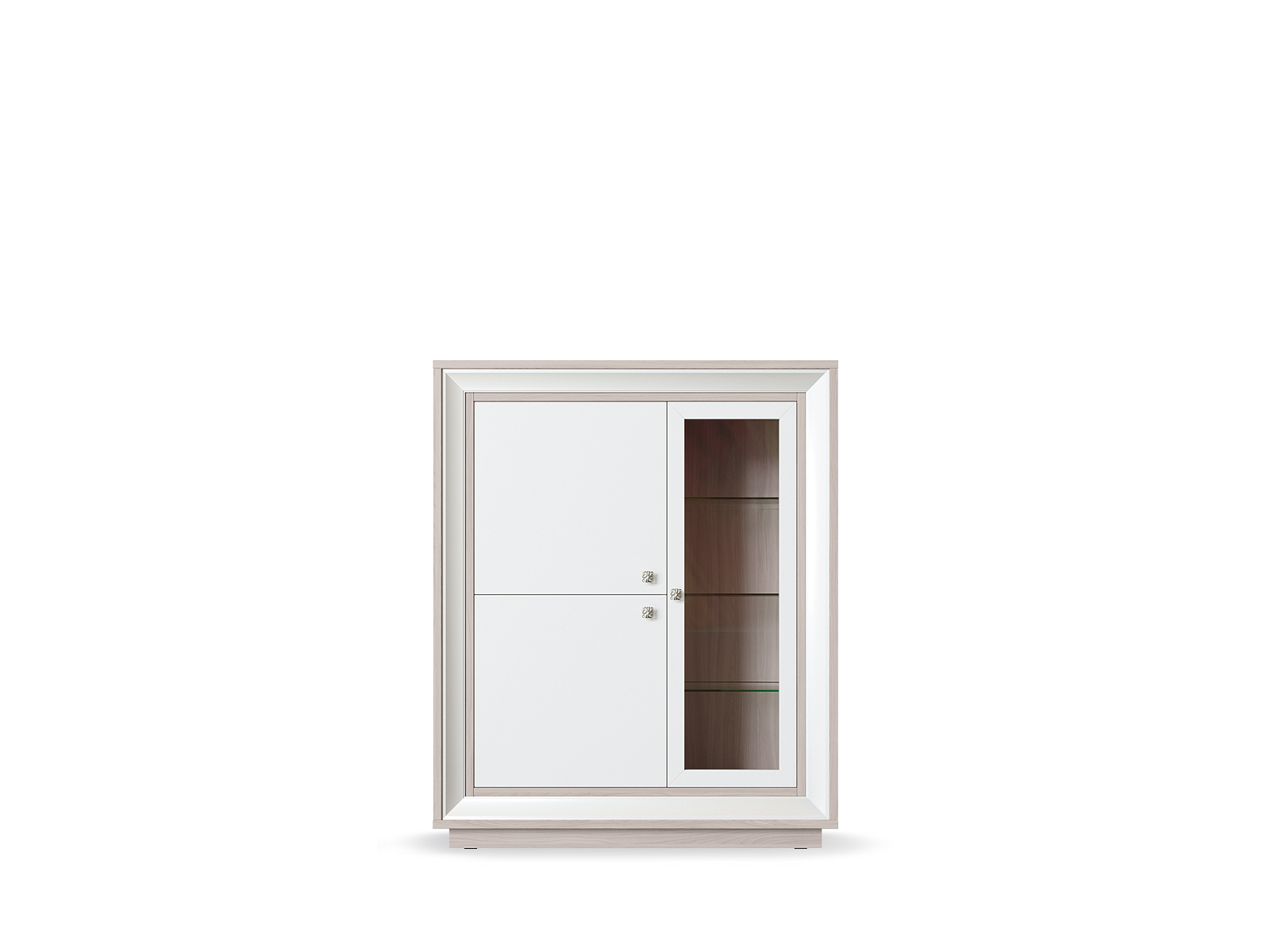 Шкаф 3-х дверный (1 стеклодверь) 1179 низкий «Прато» Кураж