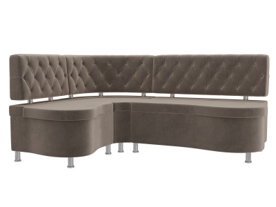 Кухонный угловой диван Вегас левый угол Коричневый