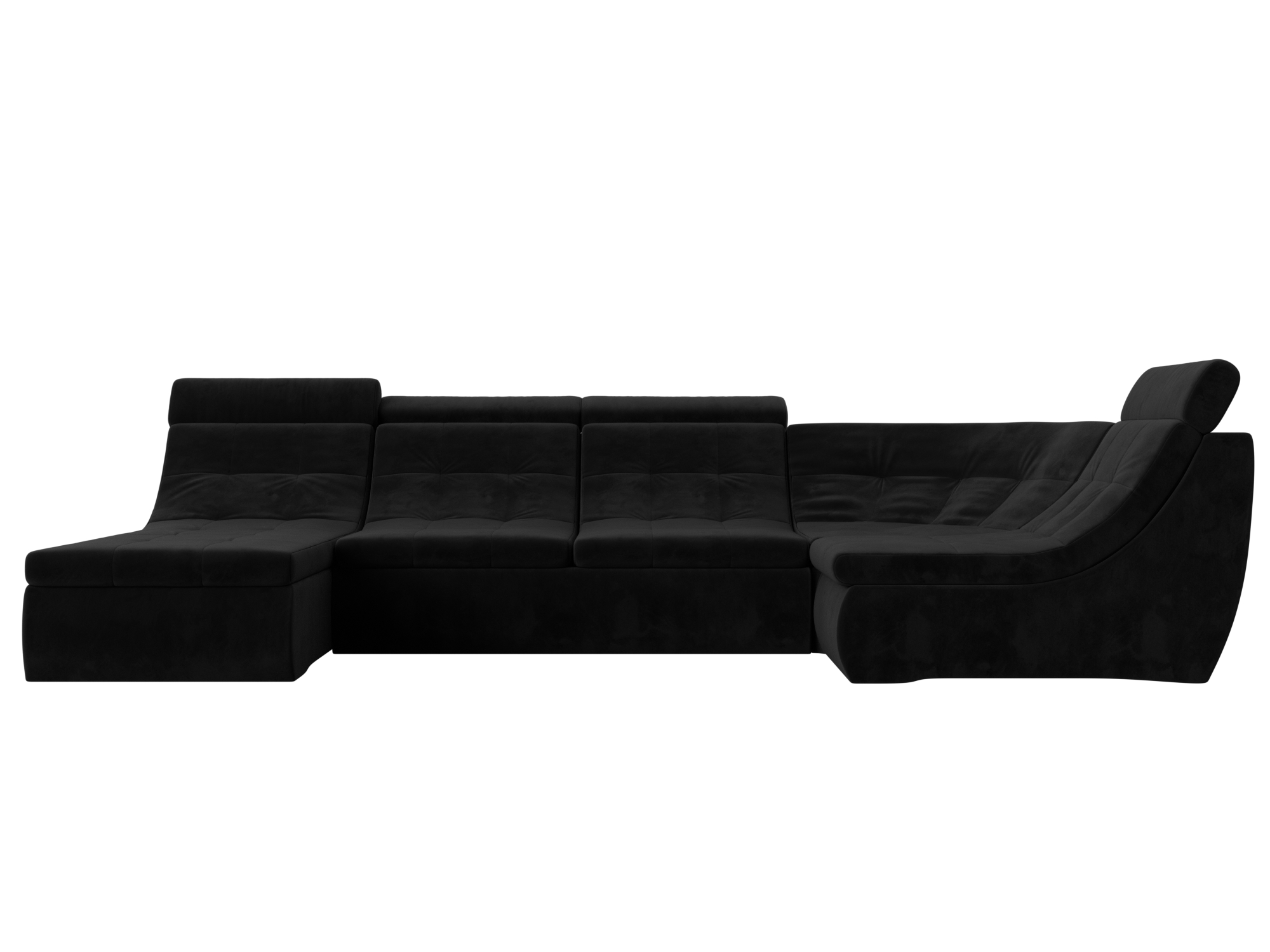 П-образный модульный диван Холидей Люкс Черный