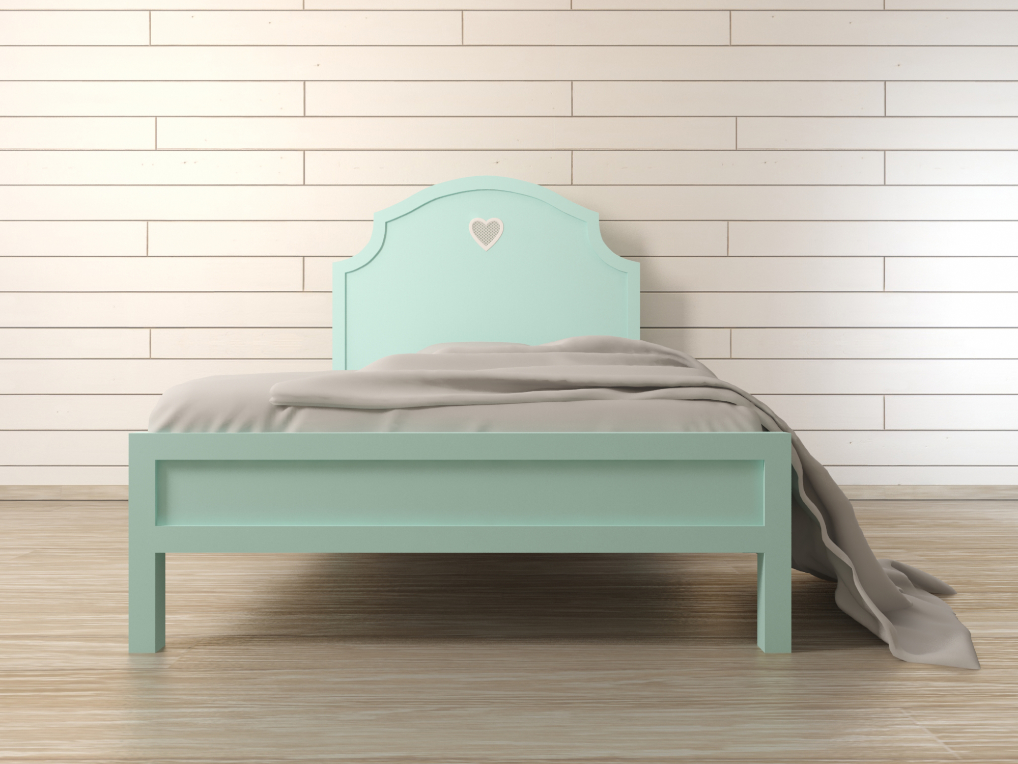 Кровать в стиле Прованс "Adelina" в мятном цвете Этажерка