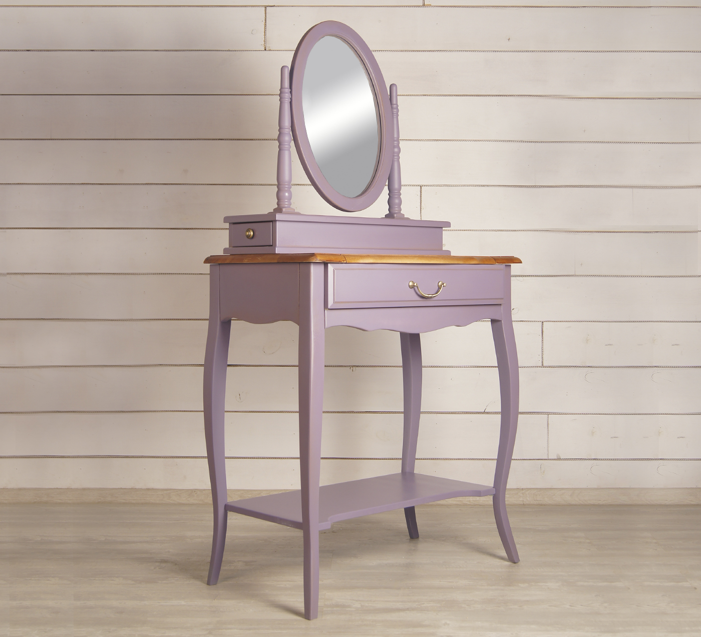 Туалетный столик "Leontina Lavanda" с зеркалом Этажерка