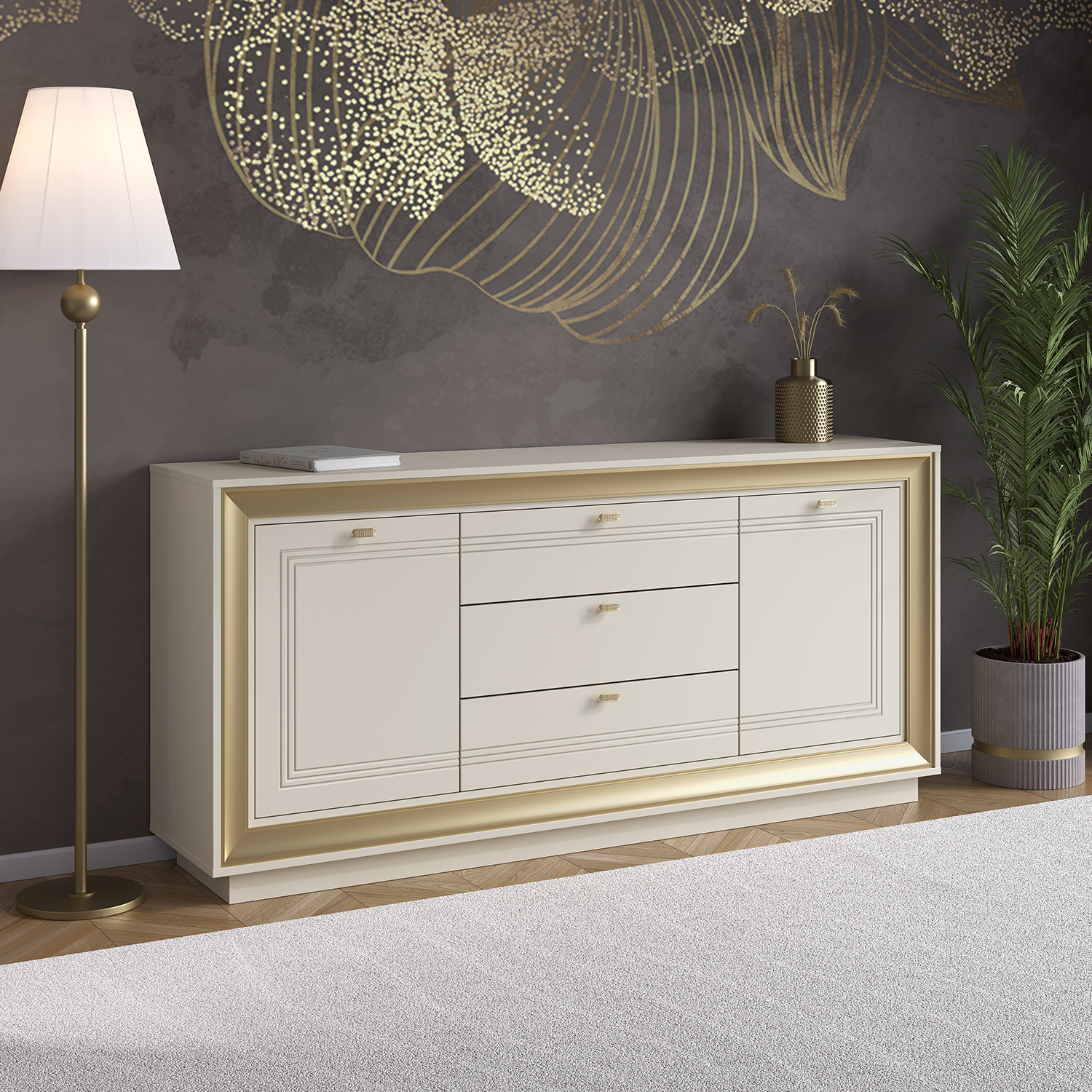 Комодино 1800 (зефир, миндаль и золото) «Прато» Кураж