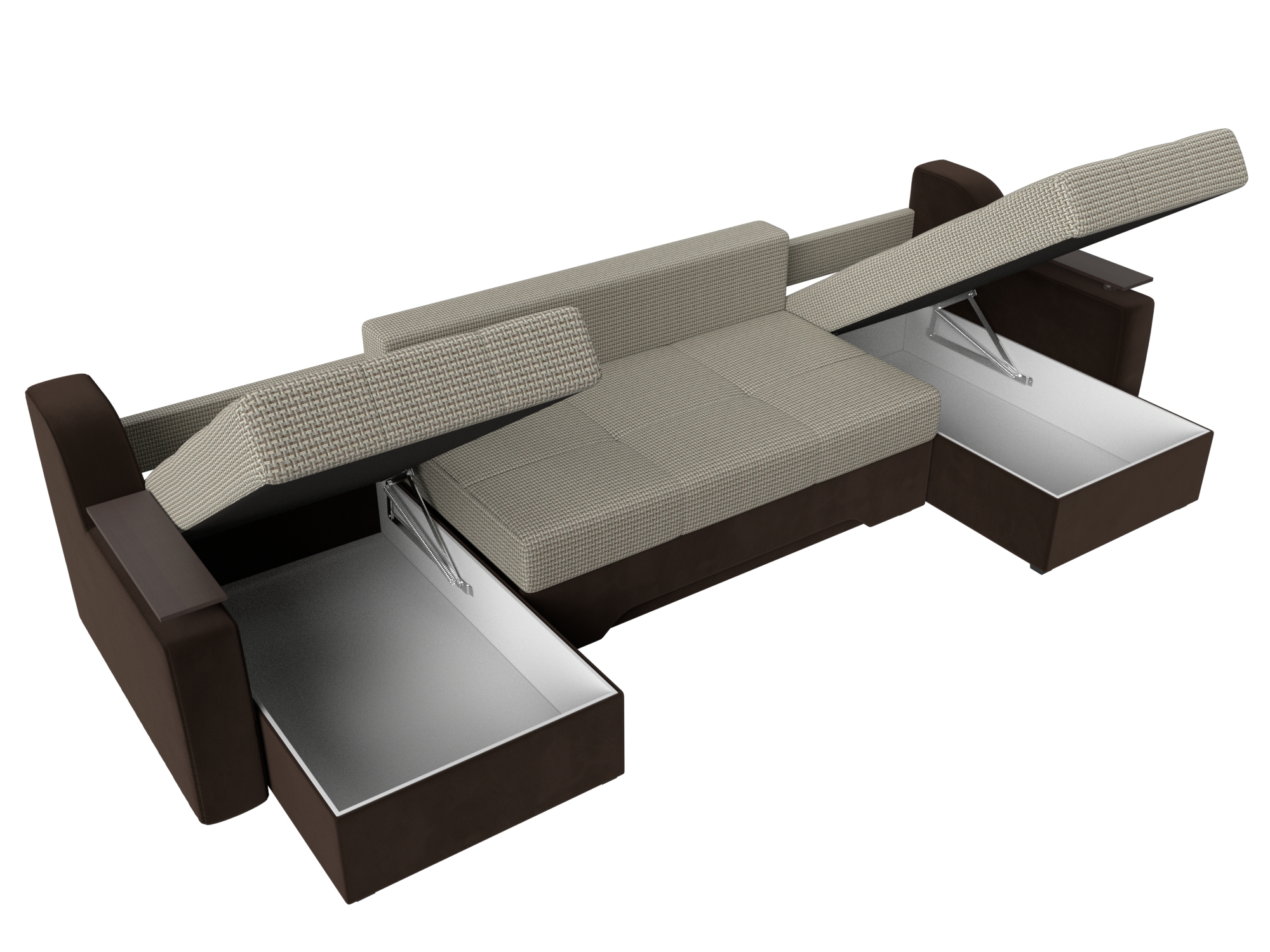 П-образный диван Сенатор Корфу 02\коричневый