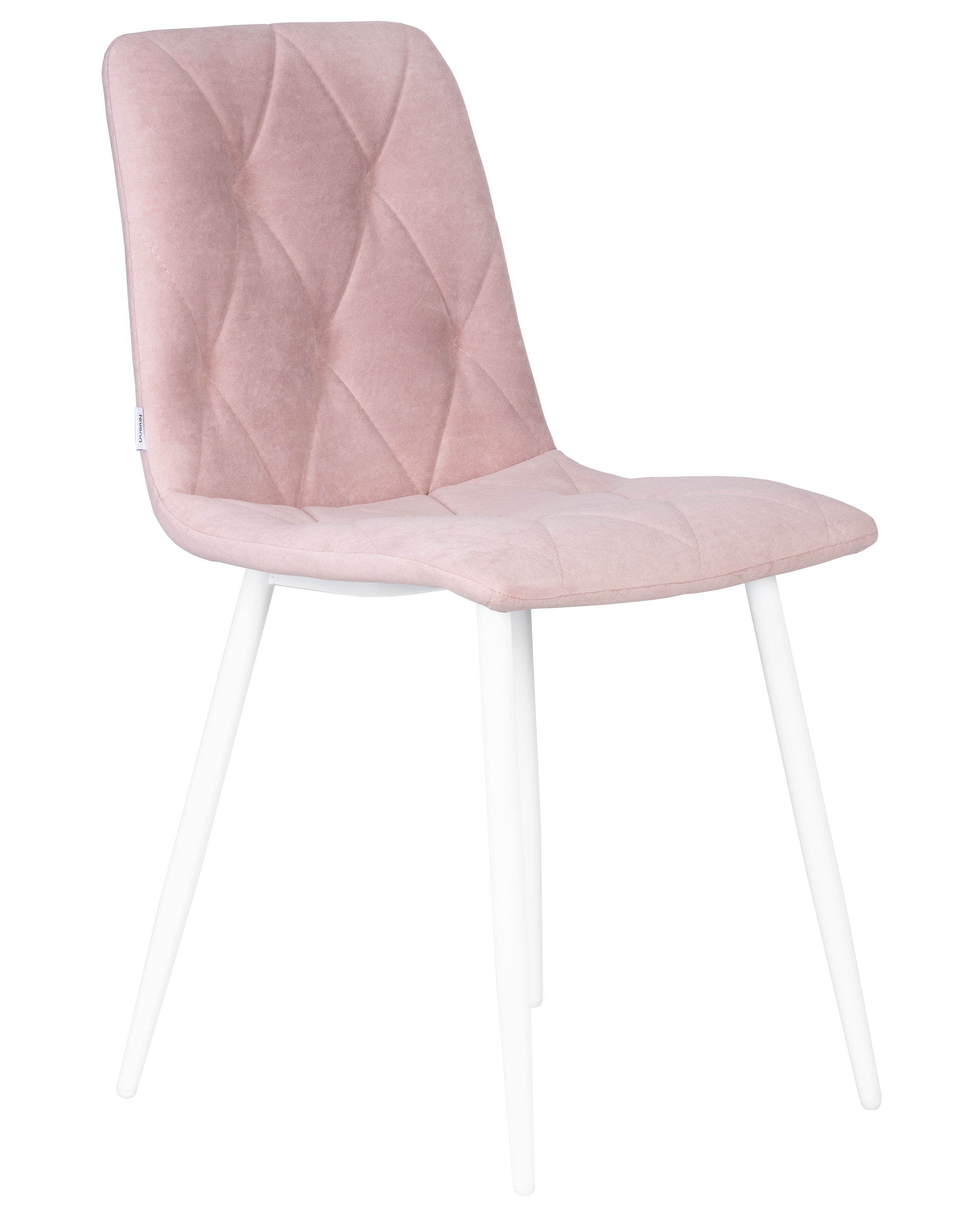 Стул обеденный DOBRIN CHILLY ROMBO, Розовый Simple 03, основание белый