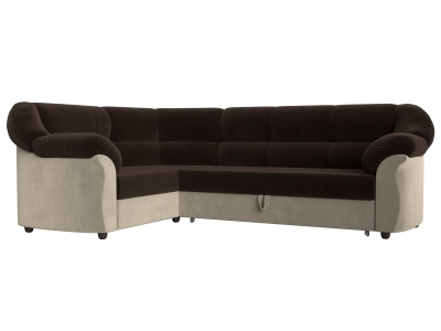 Диван угловой Карнелла левый угол Коричневый\Бежевый
