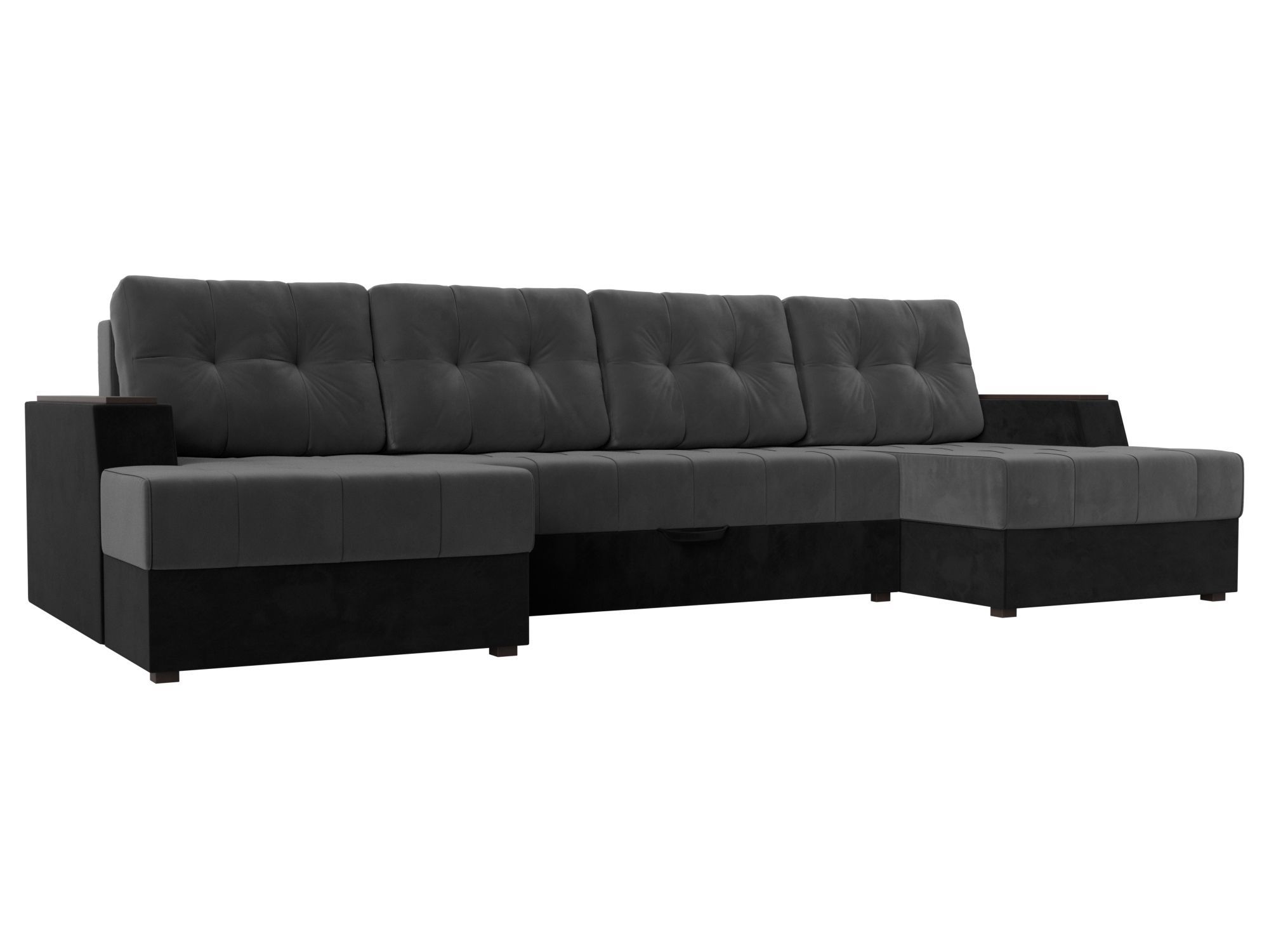 П-образный диван Эмир черный\серый