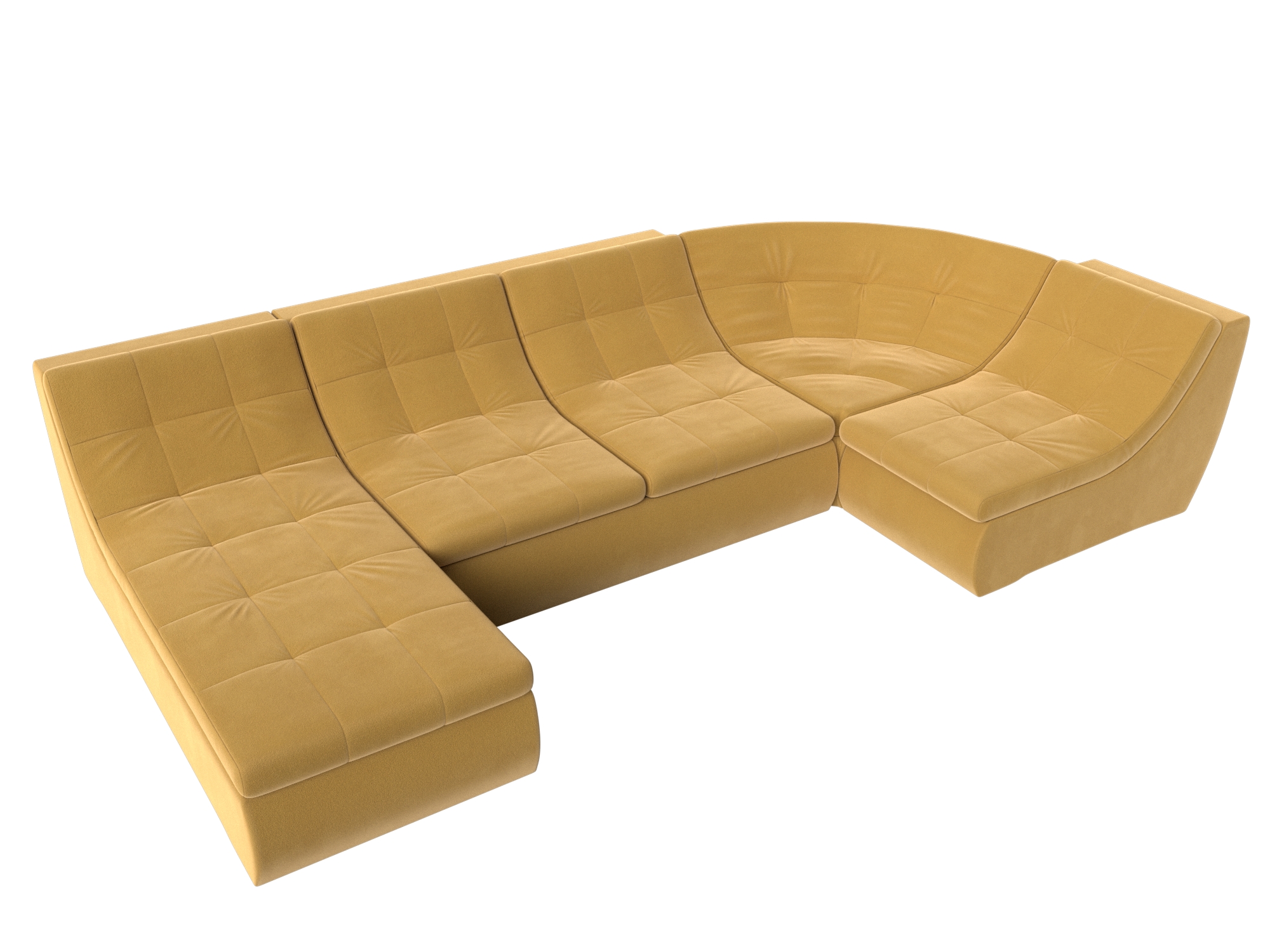 П-образный модульный диван Холидей Желтый