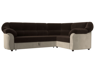 Диван угловой Карнелла правый угол Коричневый\Бежевый