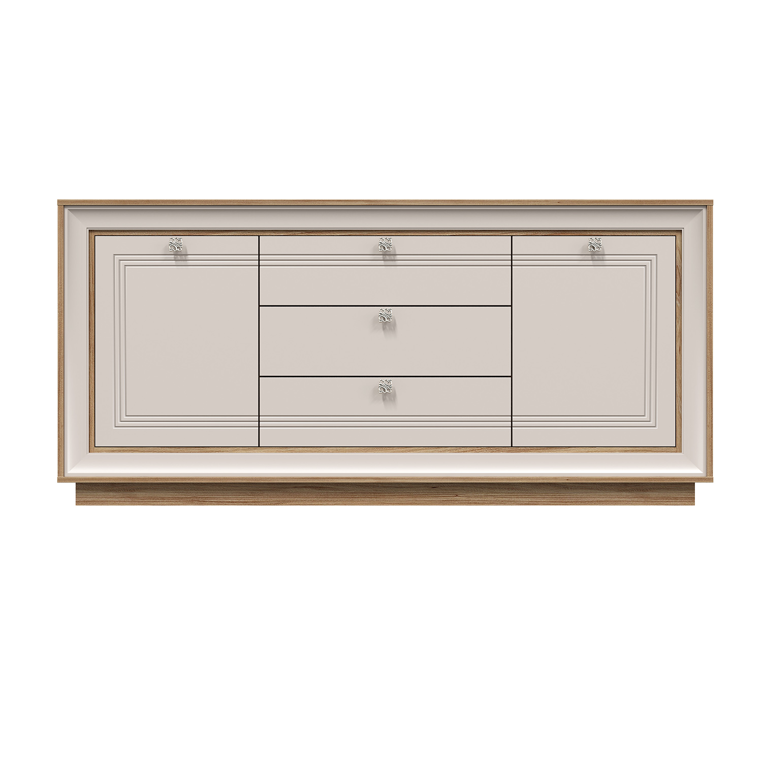 Комодино 1800 (вяз швейцарский светлый, газания матовая) «Прато» Кураж