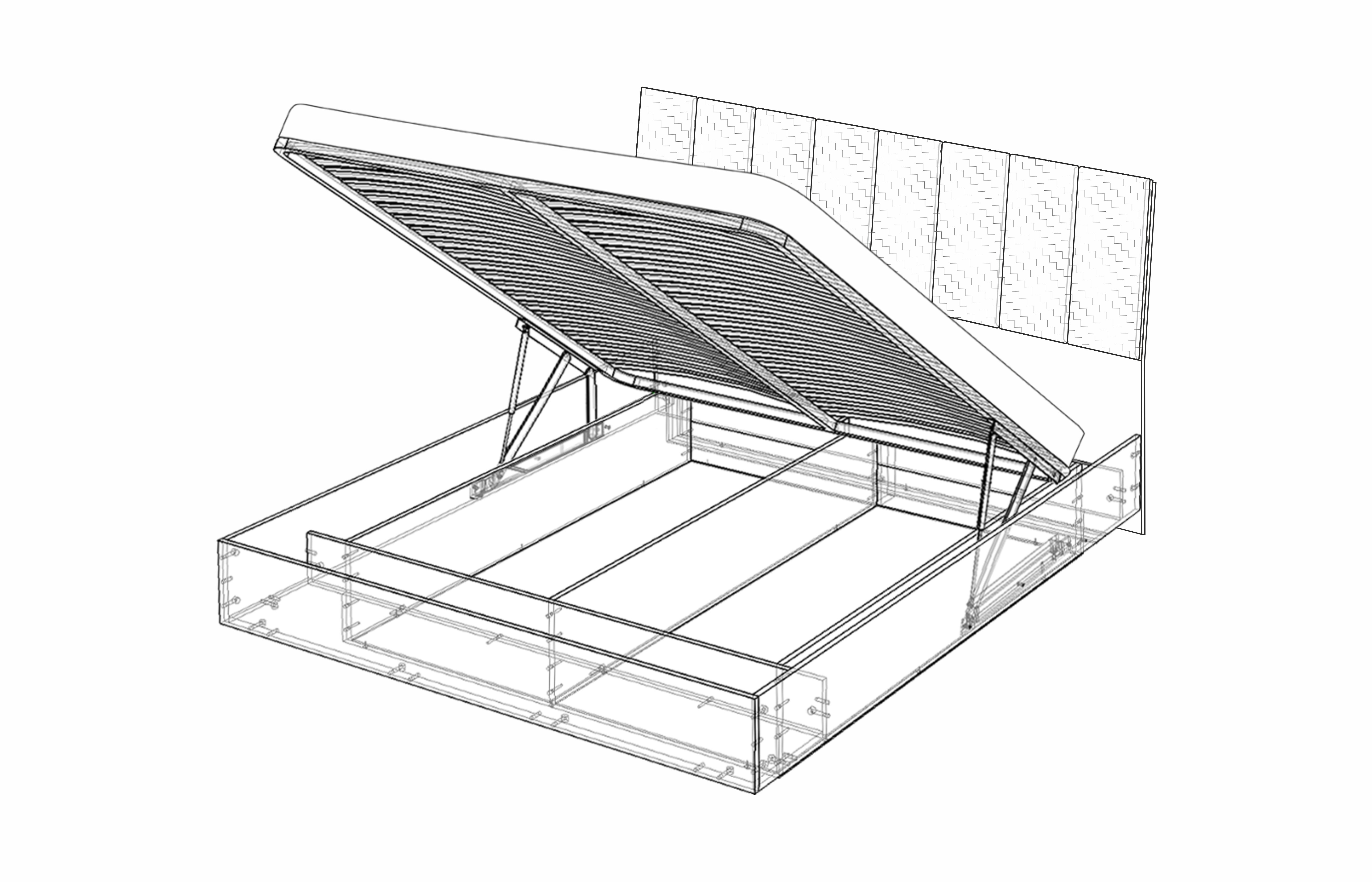 Кровать модель 7 с подъемным механизмом (сатин) Капри Кураж
