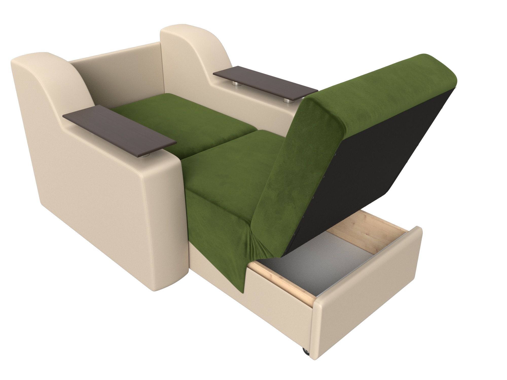Кресло-кровать Сенатор 60 Зеленый\Бежевый