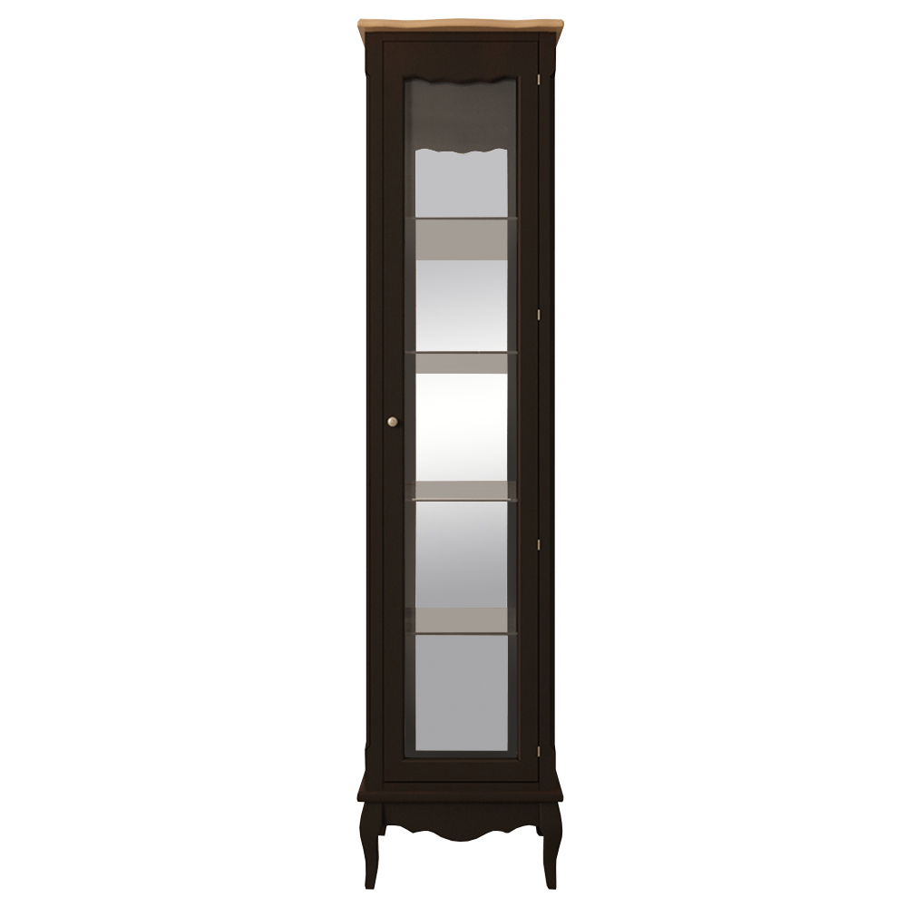 Шкаф "Leontina Black" для посуды узкий/высокий арт ST9319RBLK Этажерка