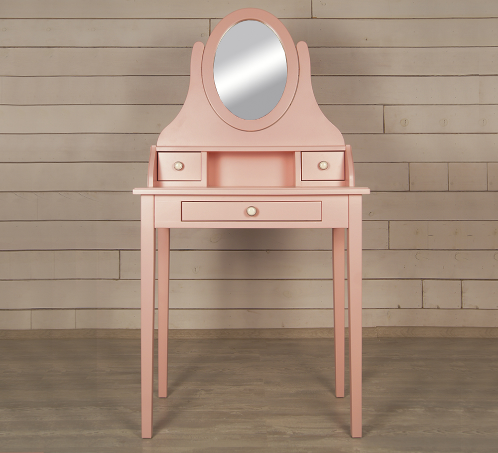 Туалетный столик с зеркалом "Adelina" в розовом цвете Этажерка