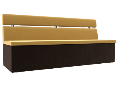 Кухонный прямой диван Классик Желтый\коричневый
