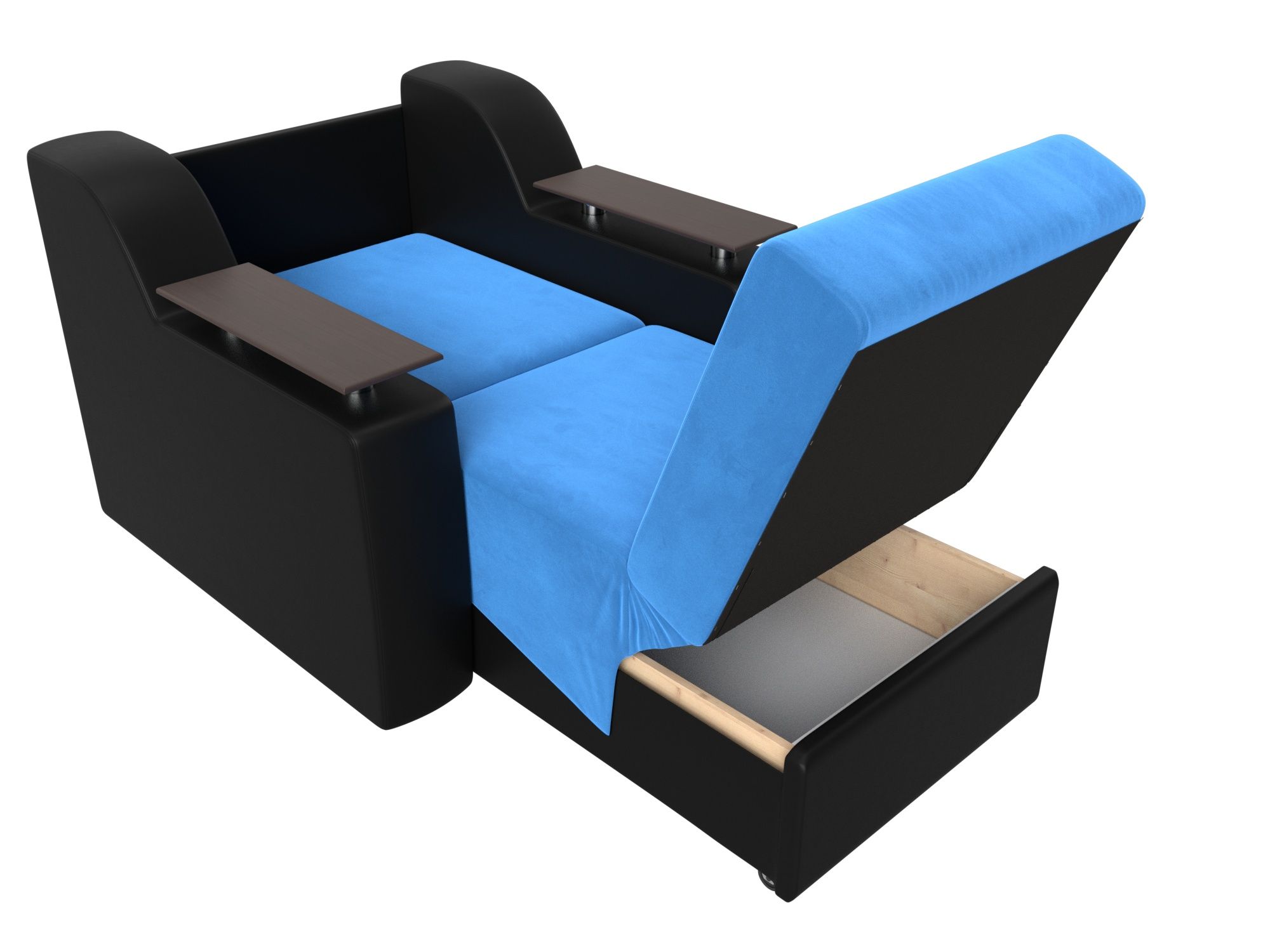 Кресло-кровать Сенатор 80 Голубой\Черный