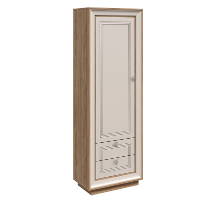 Шкаф пенал (вяз швейцарский светлый, газания матовая) «Прато» Кураж