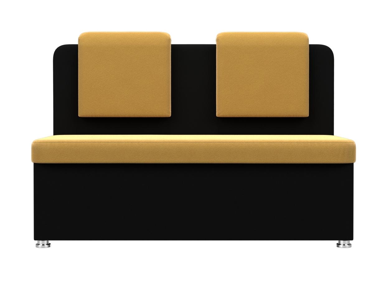 Кухонный прямой диван Маккон 2-х местный Желтый\Черный