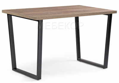 Стол деревянный Лота Лофт 120 32 мм дуб галифакс табако / черный матовый Woodville
