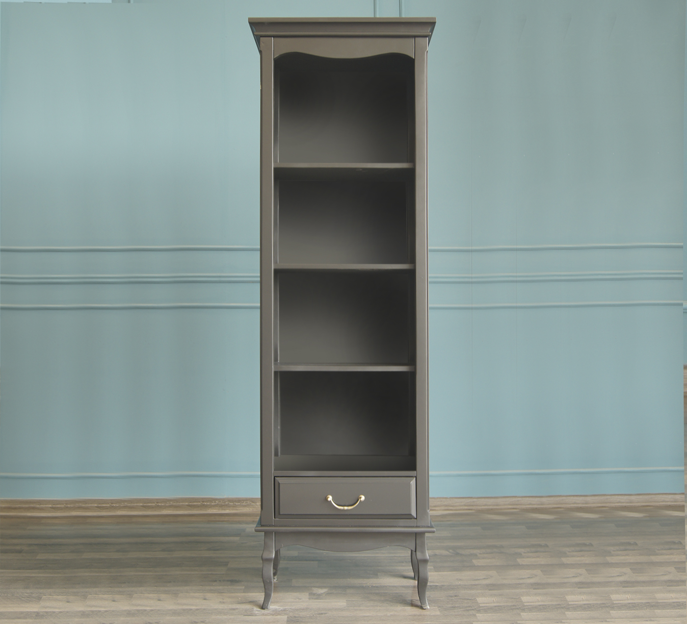 Стеллаж "Leontina Black" узкий арт GS27BLK Этажерка