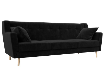 Диван кухонный прямой Брайтон 3 SEVEN 35 черный