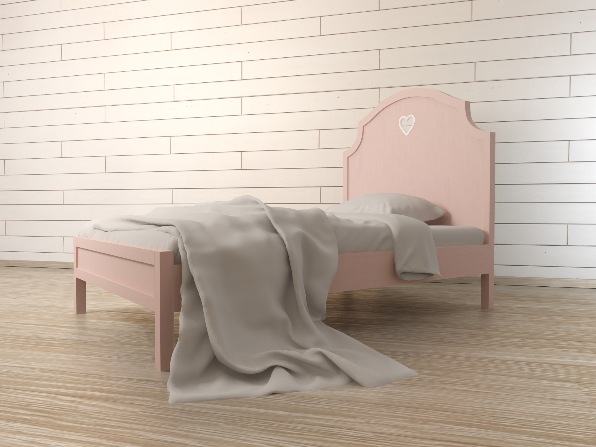 Кровать в стиле Прованс "Adelina" в розовом цвете Этажерка