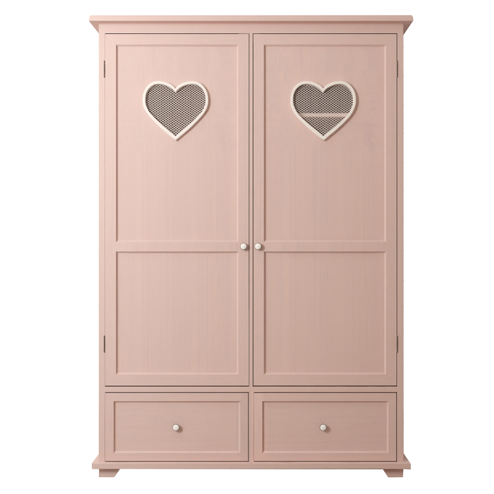 Шкаф двустворчатый "Adelina" в розовом цвете Этажерка