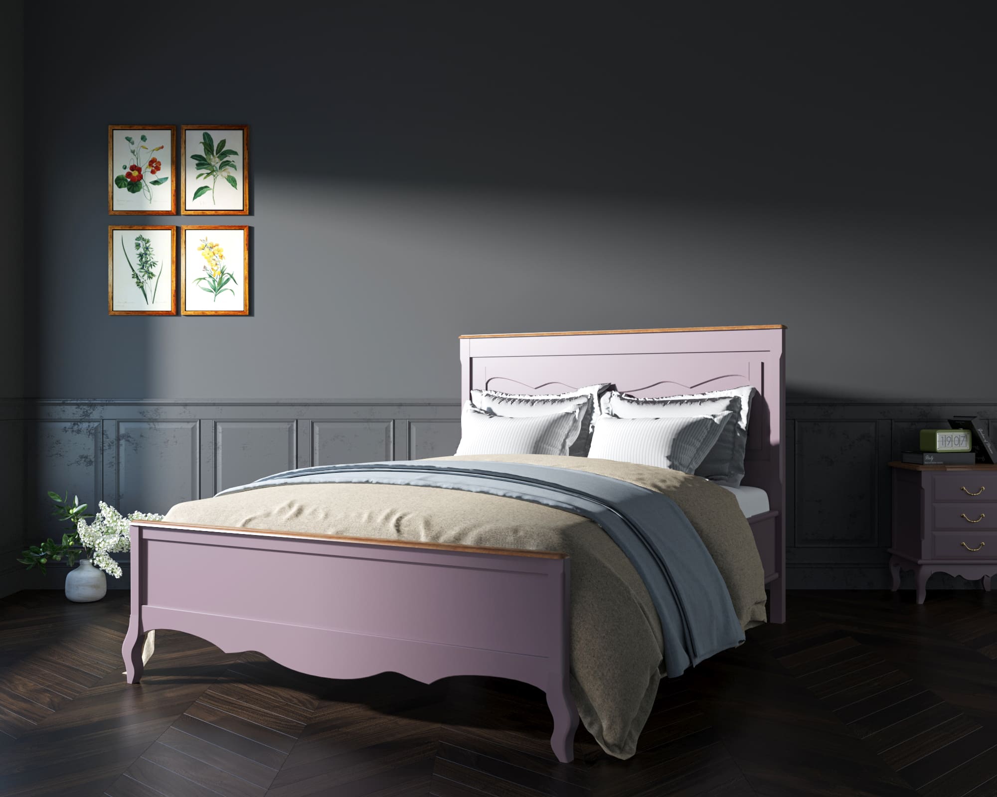 Дизайнерская кровать "Leontina Lavanda" 160x200 арт ST9341/16L Этажерка