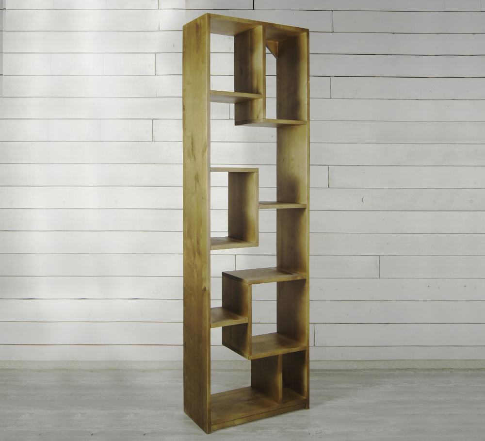 Узкий стеллаж в стиле Лофт "Aquarelle" из массива арт ETG108/1 Этажерка