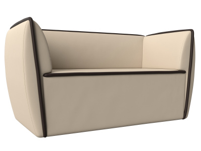 Прямой диван Бергамо 2-х местный Бежевый\Коричневый