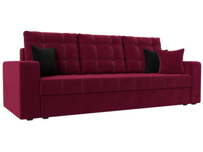Диван прямой Ливерпуль Бордовый/Черный