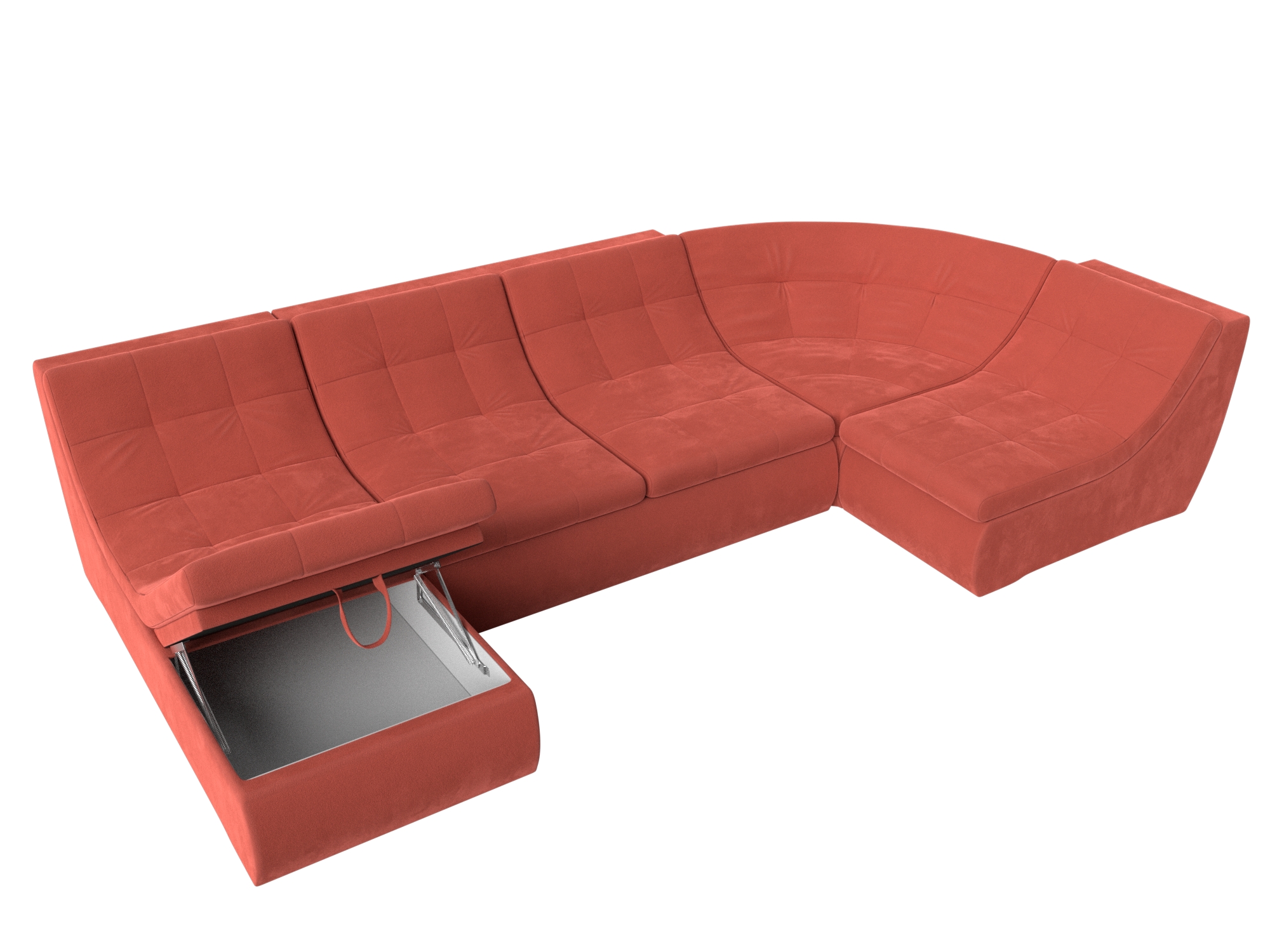 П-образный модульный диван Холидей Коралловый