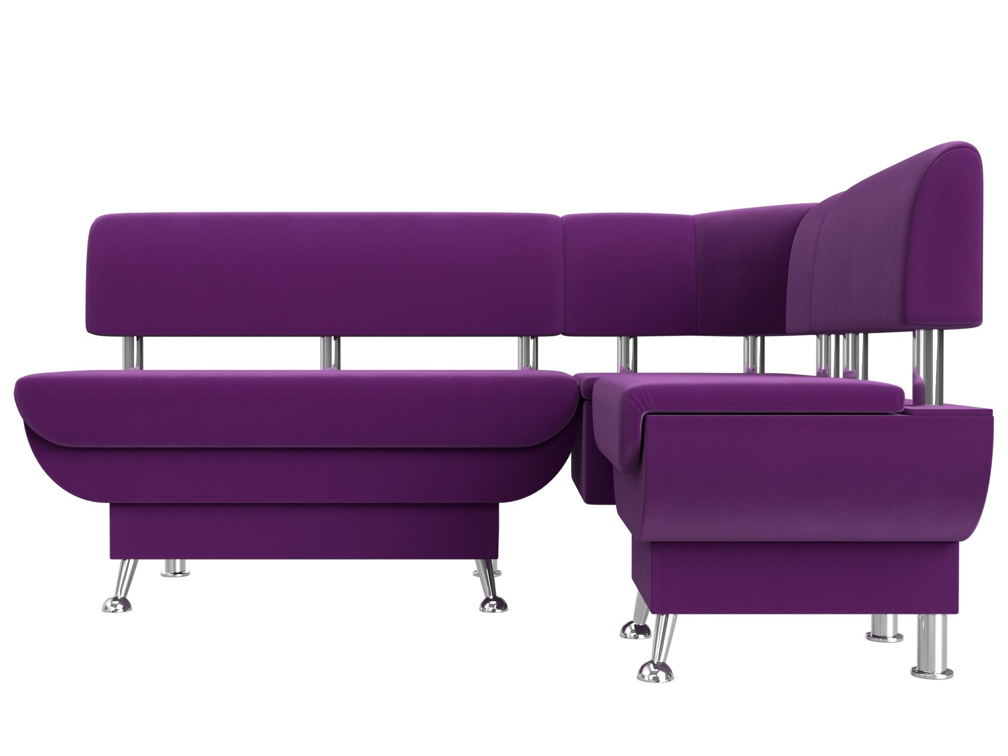 Кухонный угловой диван Альфа правый угол Фиолетовый