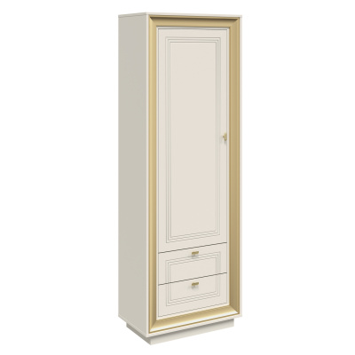 Шкаф пенал (зефир, миндаль/золото) «Прато» Кураж