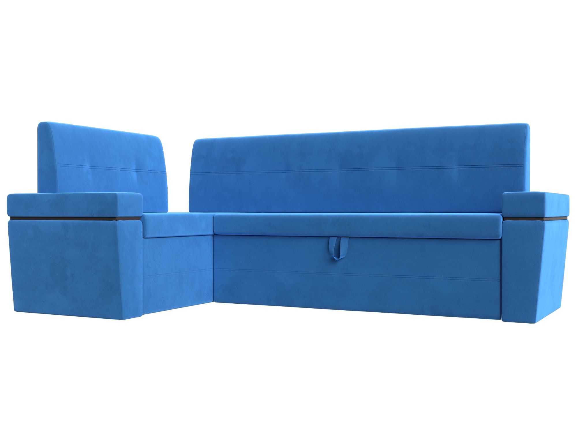 Кухонный угловой диван Деметра левый угол Голубой