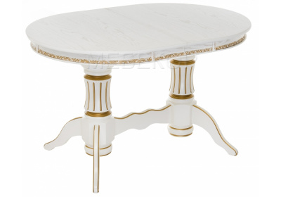 Стол Герцог молочный с золотой патиной Woodville