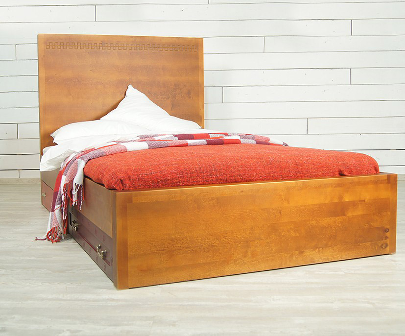 Дизайнерская кровать "Gouache Birch" Этажерка