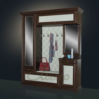 Прихожая Б5-11-3 (орех+экокожа бежевая) Благо