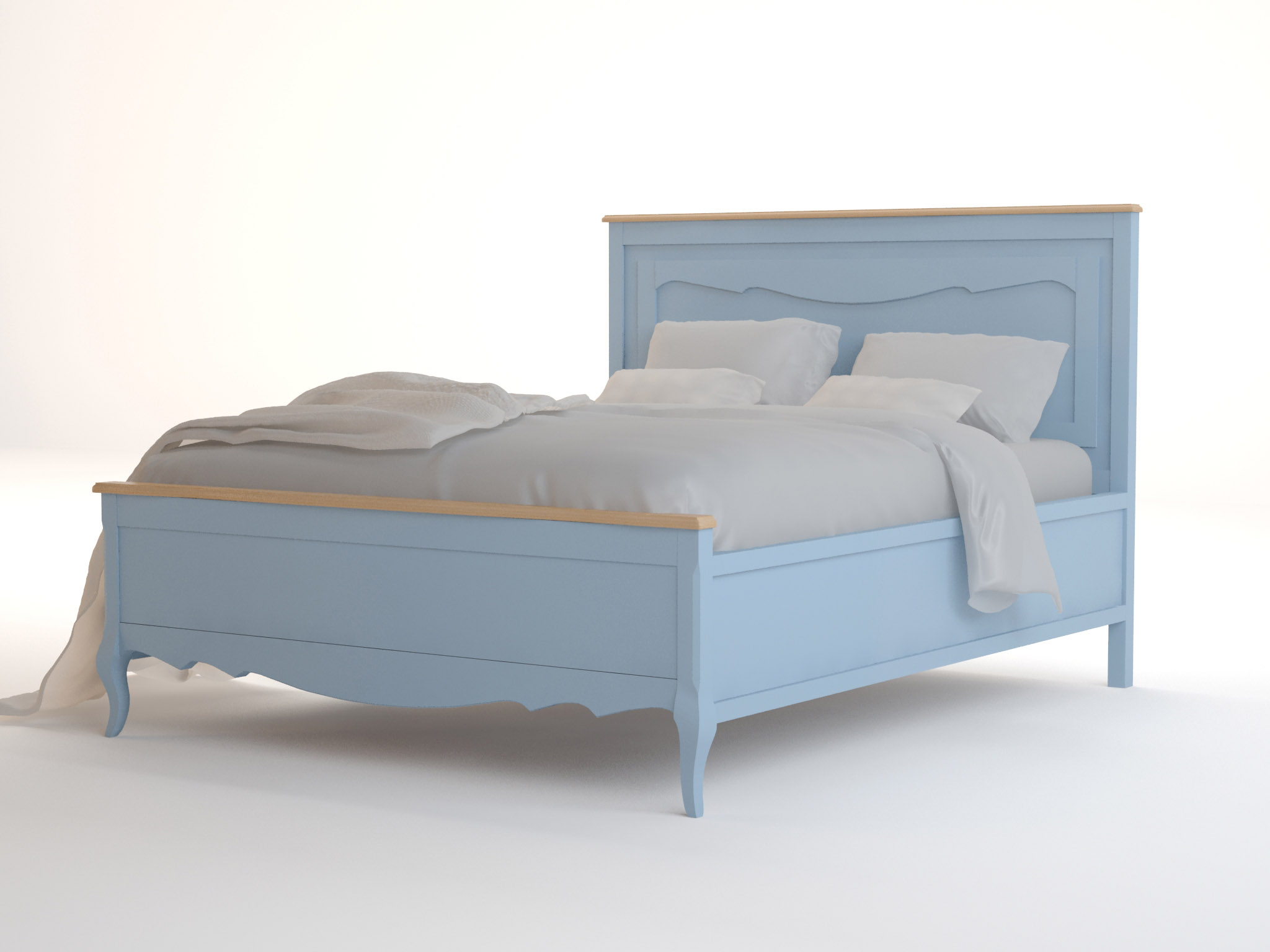 Дизайнерская кровать "Leontina Blue" 160x200 арт ST9341/16B Этажерка