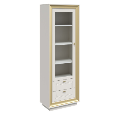 Шкаф-витрина (зефир, миндаль/золото) «Прато» Кураж