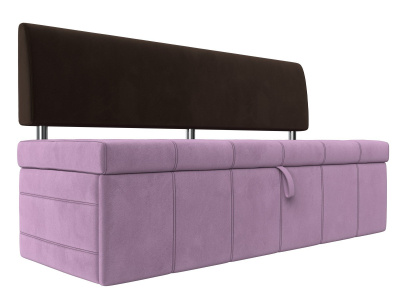 Кухонный прямой диван Стоун Сиреневый\Коричневый