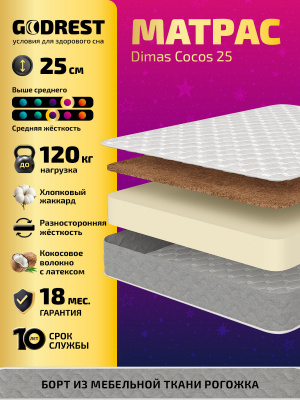 Матрас GODREST Dimas Cocos 25