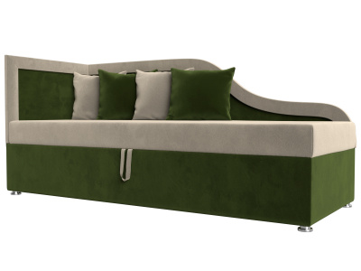 Детский диван Дюна левый угол Бежевый\Зеленый