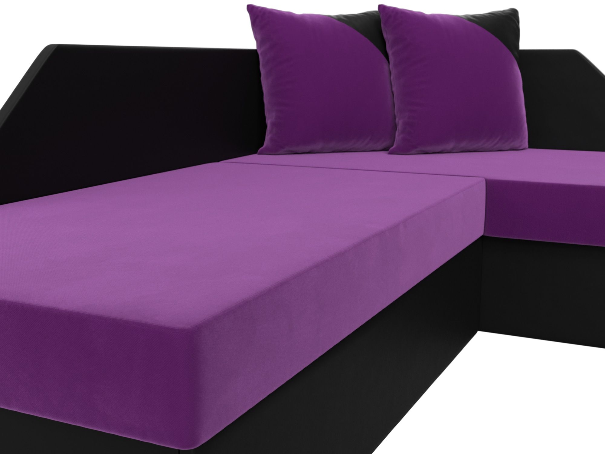 Угловой диван Андора правый угол Фиолетовый\Черный